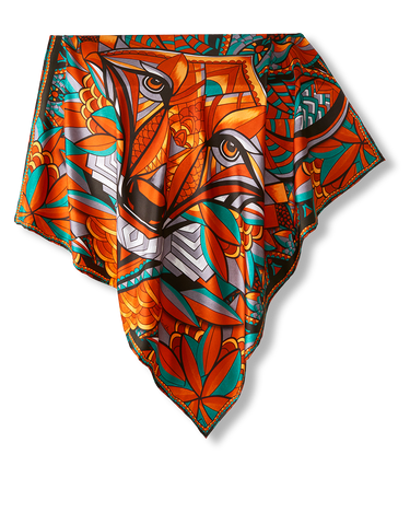 Pañuelo Lobo-Guará do Cerrado- Twill de Seda/ 90x90 - Scarfme | Bufandas, Pañuelos, Chales, Turbantes