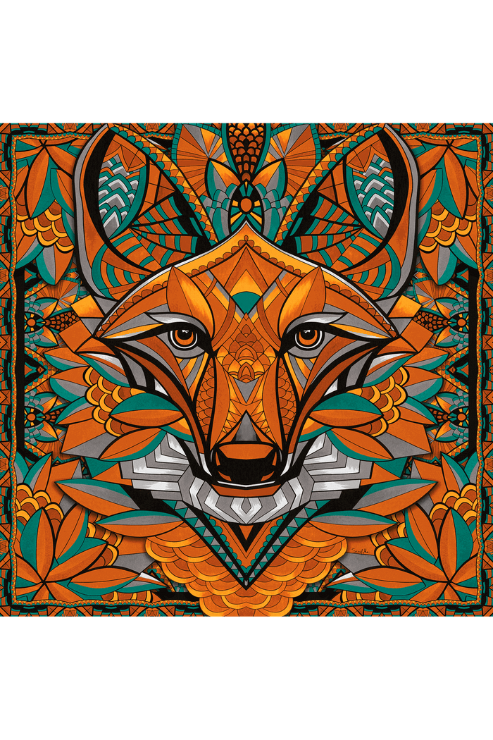 Pañuelo Lobo-Guará do Cerrado- Twill de Seda/ 90x90 - Scarfme | Bufandas, Pañuelos, Chales, Turbantes