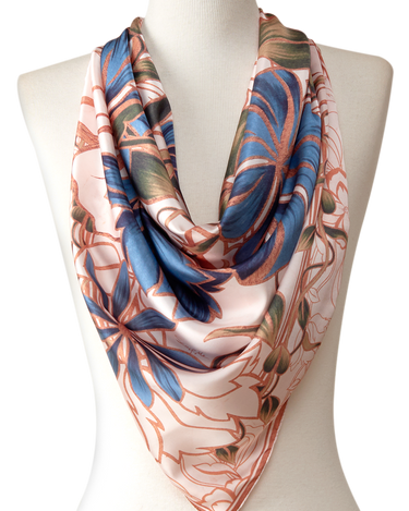 Pañuelo Marble Flowers - Satén de Poliéster/ 90x90 - Scarfme | Bufandas, Pañuelos, Chales, Turbantes