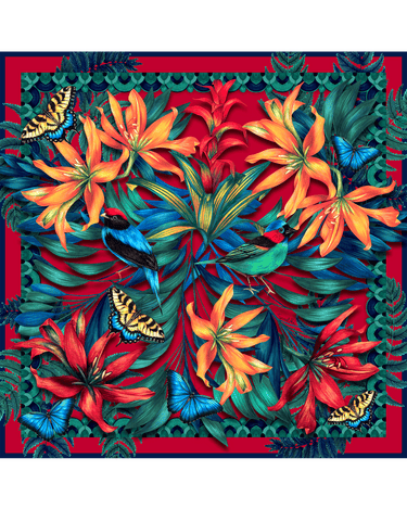 Pañuelo Mata Atlántica - Twill de Seda/ 65x65 - Scarfme | Bufandas, Pañuelos, Chales, Turbantes