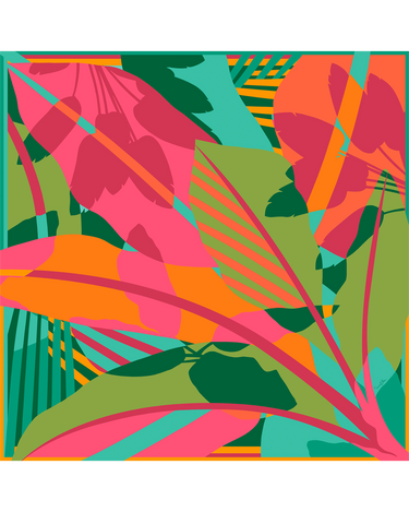 Pañuelo Musa Tropical - Satén de Poliéster/ 90x90 - Scarfme | Bufandas, Pañuelos, Chales, Turbantes