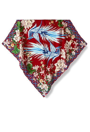 Pañuelo Pássaros Oriente- Twill de Seda/ 50x50