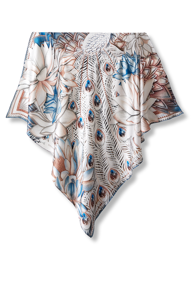 Pañuelo Peacock Glow - Satén de Seda/ 90x90 - Scarfme | Bufandas, Pañuelos, Chales, Turbantes
