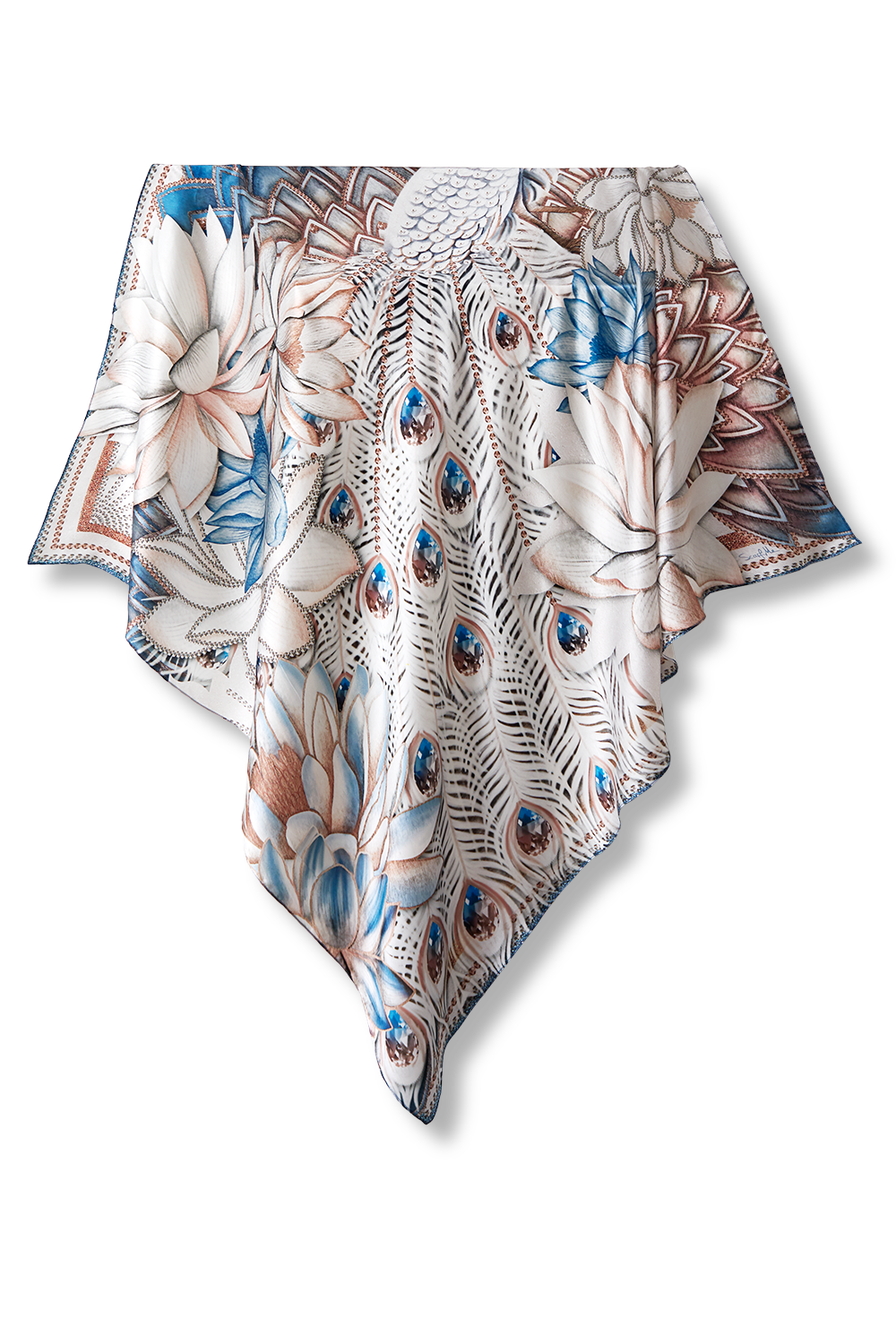 Pañuelo Peacock Glow - Satén de Seda/ 90x90 - Scarfme | Bufandas, Pañuelos, Chales, Turbantes