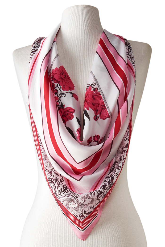 Pañuelo Peony- Twill de Seda/ 90x90 - Scarfme | Bufandas, Pañuelos, Chales, Turbantes