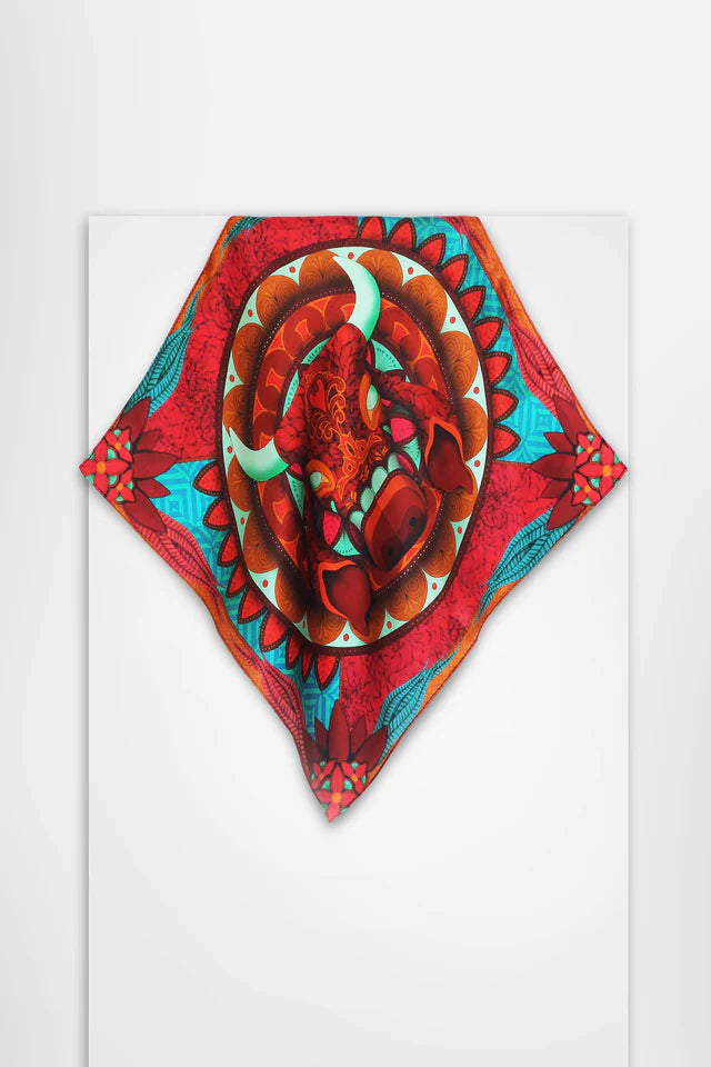 Pañuelo Touro- Twill de Seda/ 50x50 - Scarfme | Bufandas, Pañuelos, Chales, Turbantes
