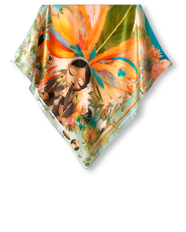 Pañuelo Guardiã da Floresta - Satén de Seda/ 65x65 - Scarfme | Bufandas, Pañuelos, Chales, Turbantes