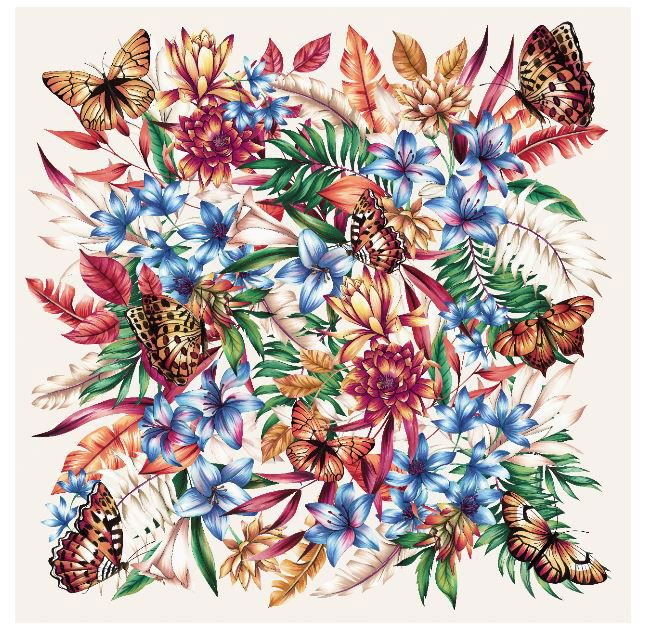 Max Pañuelo Flora Light- Mousseline de Seda/ 130x130 - Scarfme | Bufandas, Pañuelos, Chales, Turbantes