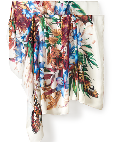 Pareo Floral Light- Satén de Seda/ 130x200 - Scarfme | Bufandas, Pañuelos, Chales, Turbantes