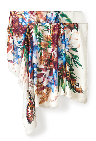 Pareo Floral Light- Satén de Seda/ 130x200 - Scarfme | Bufandas, Pañuelos, Chales, Turbantes