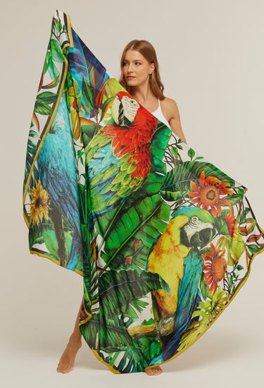 Pareo Araras do Brasil - Viscose/ 130x200 - Scarfme | Bufandas, Pañuelos, Chales, Turbantes