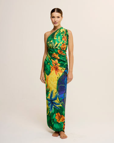 Pareo Brasil Tropical- Satén de Seda/ 130x200 - Scarfme | Bufandas, Pañuelos, Chales, Turbantes