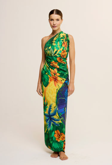 Pareo Brasil Tropical- Satén de Seda/ 130x200 - Scarfme | Bufandas, Pañuelos, Chales, Turbantes