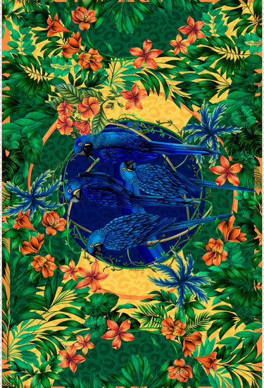 Pareo Brasil Tropical- Satén de Seda/ 130x200 - Scarfme | Bufandas, Pañuelos, Chales, Turbantes