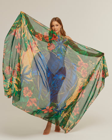 Pareo Brasil Tropical - Georgette de Poliéster/ 130x200 - Scarfme | Bufandas, Pañuelos, Chales, Turbantes