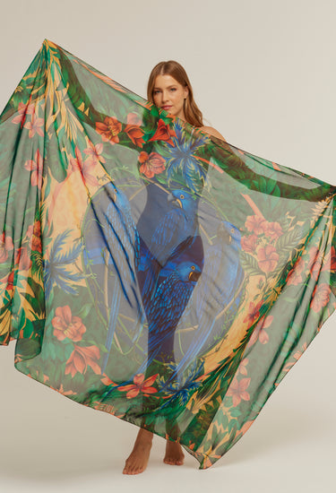 Pareo Brasil Tropical - Georgette de Poliéster/ 130x200 - Scarfme | Bufandas, Pañuelos, Chales, Turbantes