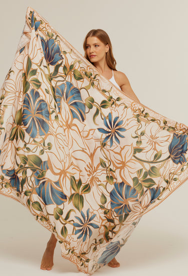 Pareo Marble Flowers- Viscose/ 130x200 - Scarfme | Bufandas, Pañuelos, Chales, Turbantes