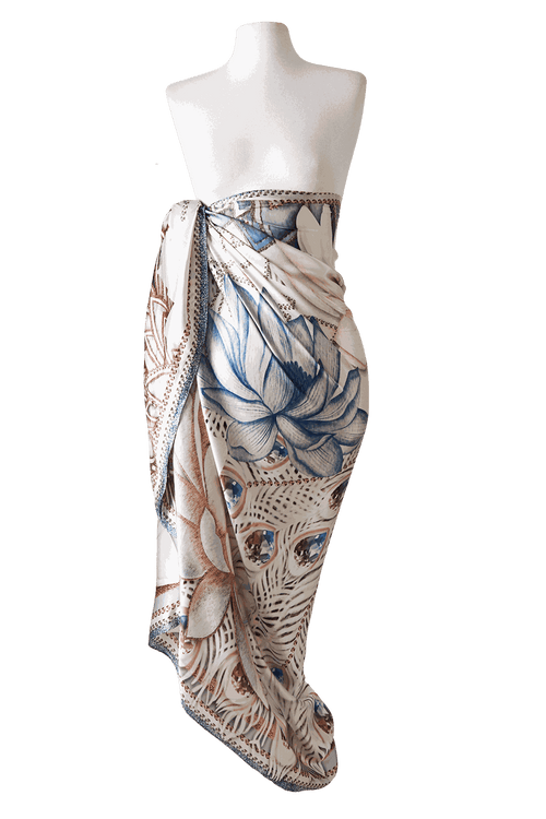 Pareo Peacock Glow- Satén de Seda/ 130x200 - Scarfme | Bufandas, Pañuelos, Chales, Turbantes