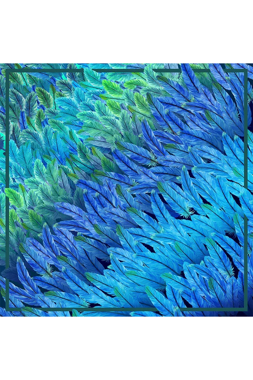 Pañuelo Plumas Tropicais- Satén de Seda/ 65x65 - Scarfme | Bufandas, Pañuelos, Chales, Turbantes