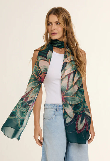 Chal Alegoria - Mousseline de Poliéster/ 45x210 - Scarfme | Bufandas, Pañuelos, Chales, Turbantes