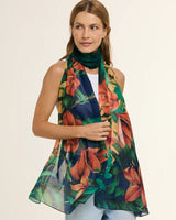 Chal Brasil Tropical - Mousseline de Poliéster/ 45x210 - Scarfme | Bufandas, Pañuelos, Chales, Turbantes