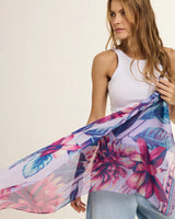 Chal Flor Flamingo- Mousseline de Seda/ 60x210 - Scarfme | Bufandas, Pañuelos, Chales, Turbantes