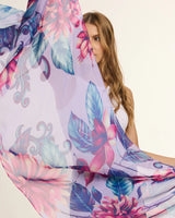 Chal Flor Flamingo- Mousseline de Seda/ 60x210 - Scarfme | Bufandas, Pañuelos, Chales, Turbantes
