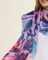 Chal Flor Flamingo- Mousseline de Seda/ 60x210 - Scarfme | Bufandas, Pañuelos, Chales, Turbantes