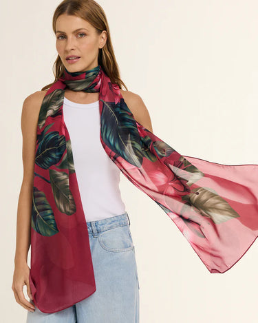 Chal Flor Flamingo- Mousseline de Seda/ 60x210 - Scarfme | Bufandas, Pañuelos, Chales, Turbantes
