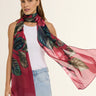 Chal Flor Flamingo- Mousseline de Seda/ 60x210 - Scarfme | Bufandas, Pañuelos, Chales, Turbantes