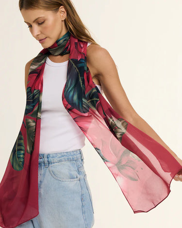 Chal Flor Flamingo- Mousseline de Seda/ 60x210 - Scarfme | Bufandas, Pañuelos, Chales, Turbantes