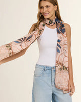 Chal Marble Flowers Rose- Mousseline de Poliéster/ 45x210 - Scarfme | Bufandas, Pañuelos, Chales, Turbantes