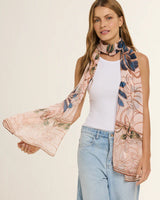 Chal Marble Flowers Rose- Mousseline de Poliéster/ 45x210 - Scarfme | Bufandas, Pañuelos, Chales, Turbantes