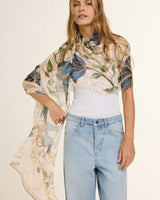 Chal Marble Flowers- Mousseline de Seda/ 60x210 - Scarfme | Bufandas, Pañuelos, Chales, Turbantes
