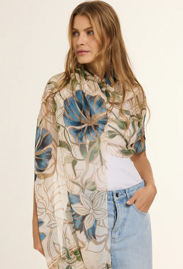 Chal Marble Flowers- Mousseline de Seda/ 60x210 - Scarfme | Bufandas, Pañuelos, Chales, Turbantes