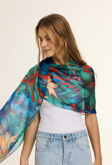 Chal Mata Atlantica- Mousseline de Seda/ 60x210 - Scarfme | Bufandas, Pañuelos, Chales, Turbantes
