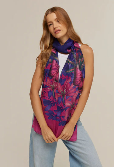 Chal Pink Purple - Mousseline de Poliester/ 45x210 - Scarfme | Bufandas, Pañuelos, Chales, Turbantes