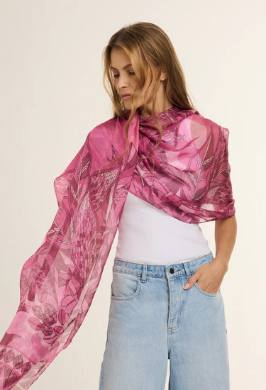 Chal Ramos de Púrpura- Mousseline de Seda/ 60x210 - Scarfme | Bufandas, Pañuelos, Chales, Turbantes