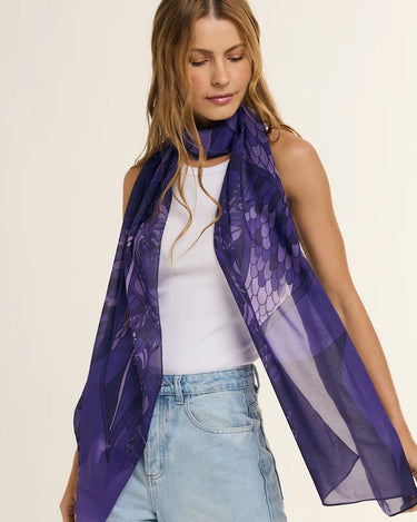 Chal Ramos de Púrpura- Mousseline de Seda/ 60x210 - Scarfme | Bufandas, Pañuelos, Chales, Turbantes