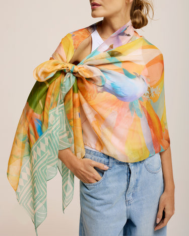 Chal Força da Mata- Mousseline de Seda/ 60x210 - Scarfme | Bufandas, Pañuelos, Chales, Turbantes