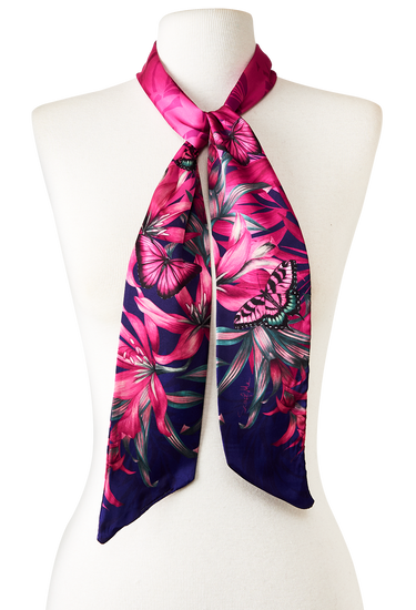 Twilly Pink Purple- Satén de Poliester/ 8x130 - Scarfme | Bufandas, Pañuelos, Chales, Turbantes