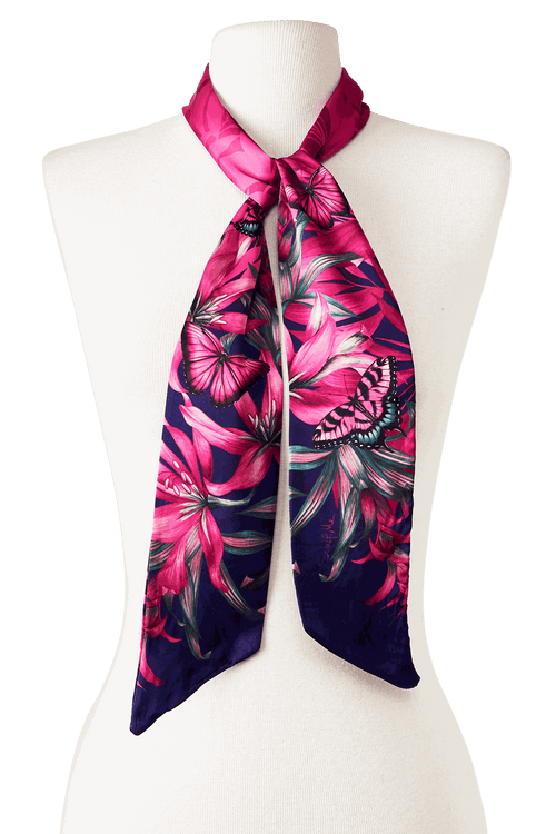 Twilly Pink Purple- Satén de Poliester/ 8x130 - Scarfme | Bufandas, Pañuelos, Chales, Turbantes