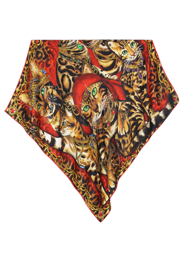 Pañuelo Gatos- Twill de Seda/ 90x90 - Scarfme | Bufandas, Pañuelos, Chales, Turbantes