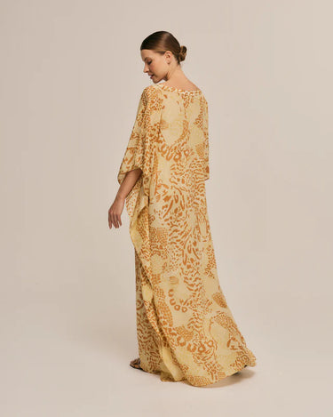 Kaftan Jaguatirica do Serrado- Largo en Seda - Scarfme | Bufandas, Pañuelos, Chales, Turbantes