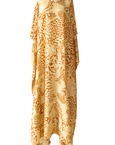 Kaftan Jaguatirica do Serrado- Largo en Seda - Scarfme | Bufandas, Pañuelos, Chales, Turbantes