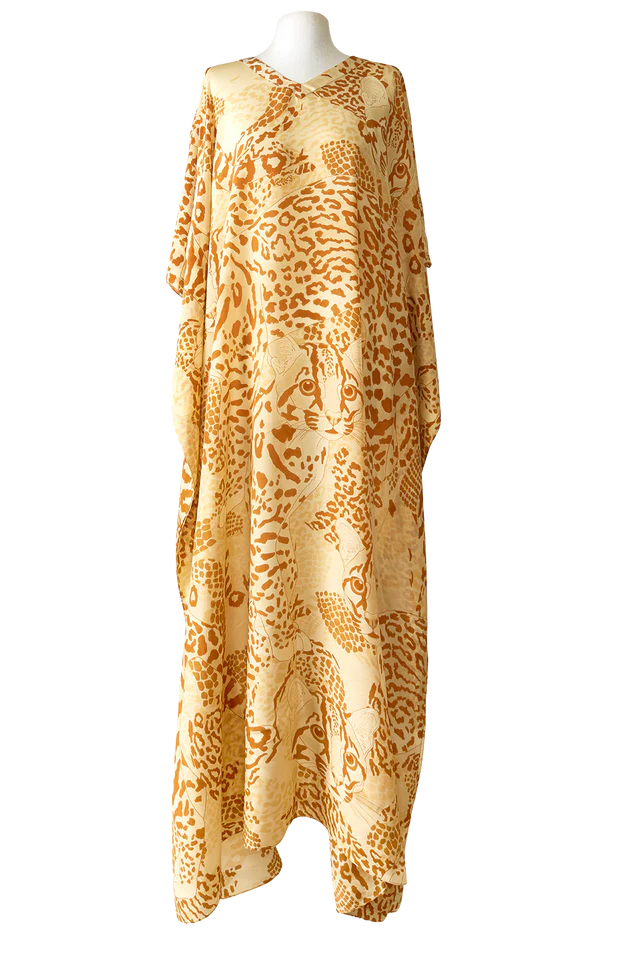 Kaftan Jaguatirica do Serrado- Largo en Seda - Scarfme | Bufandas, Pañuelos, Chales, Turbantes