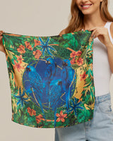 Pañuelo Brasil Tropical- Satén de Poliester/ 50x50 - Scarfme | Bufandas, Pañuelos, Chales, Turbantes