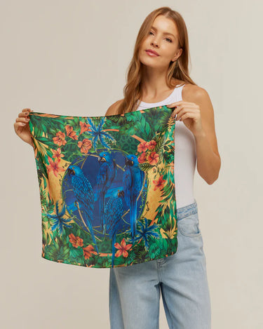 Pañuelo Brasil Tropical- Satén de Poliester/ 50x50 - Scarfme | Bufandas, Pañuelos, Chales, Turbantes