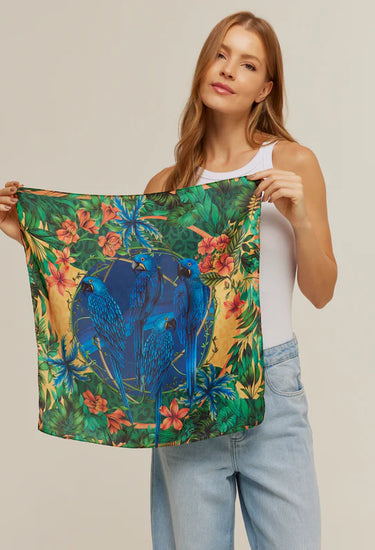 Pañuelo Brasil Tropical- Satén de Poliester/ 50x50 - Scarfme | Bufandas, Pañuelos, Chales, Turbantes