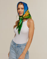 Pañuelo Brasil Tropical - Satén de Seda/ 90x90 - Scarfme | Bufandas, Pañuelos, Chales, Turbantes